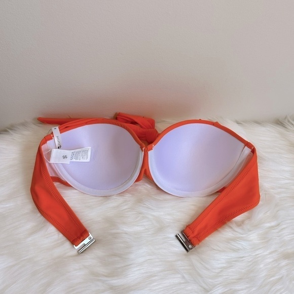 NWT CUPSHE Padded Underwire Halter Bikini Top Orange Size Medium - Picture 6 of 16